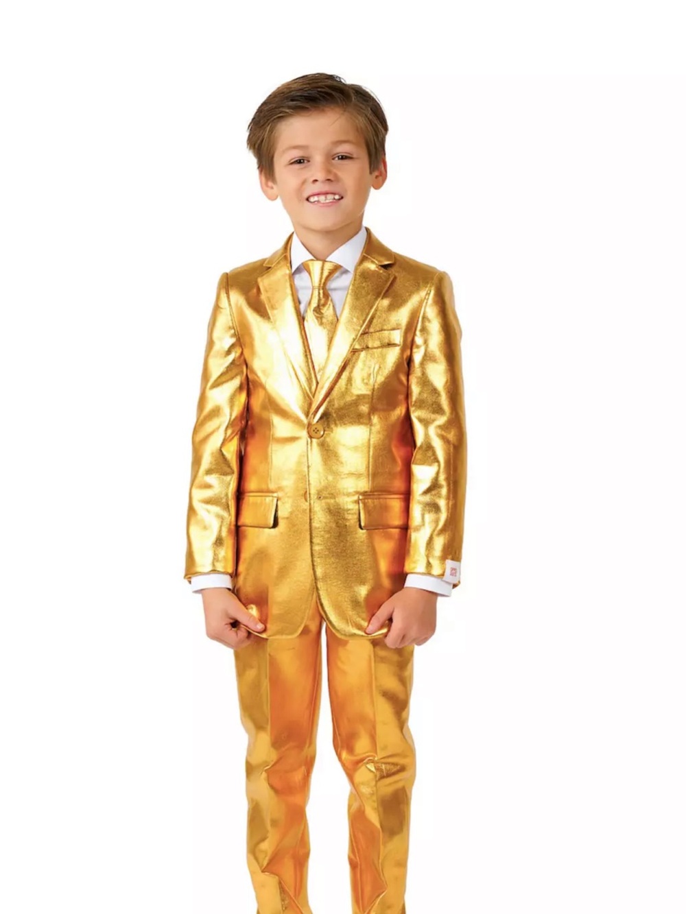 OppoSuits Shiny Gold Kids' suit- size 6y